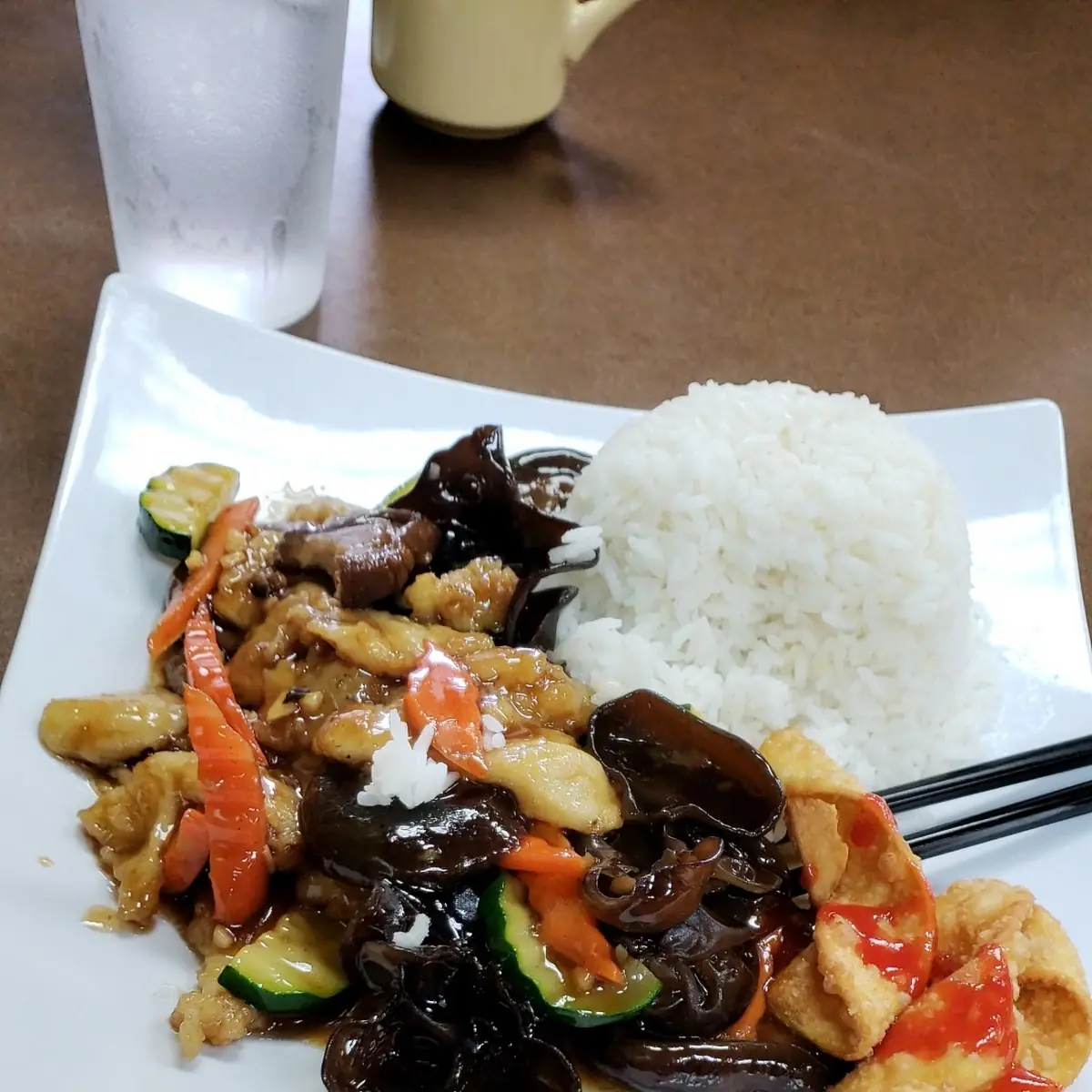 mushroom chicken over rice 双菇鸡---饭